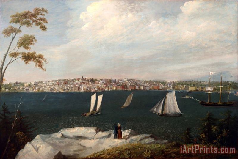 William Allen Wall View of New Bedford From Fairhaven Circa 1848 Art Painting
