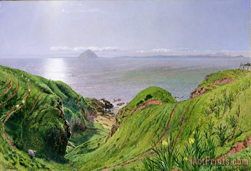 A View of Ailsa Craig and the Isle of Arran painting - William Bell Scott A View of Ailsa Craig and the Isle of Arran Art Print