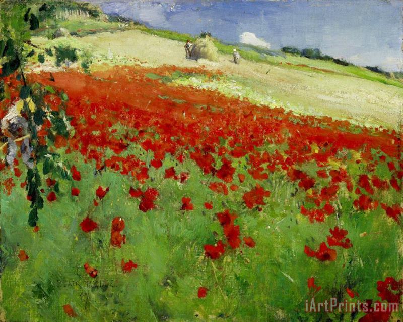 William Blair Bruce Landscape with Poppies Art Painting