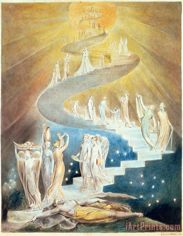 William Blake Jacobs Ladder Art Painting