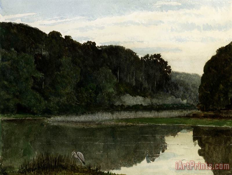 Landscape With Heron painting - William Frederick Yeames Landscape With Heron Art Print