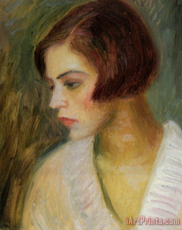 Head of a French Girl painting - William Glackens Head of a French Girl Art Print