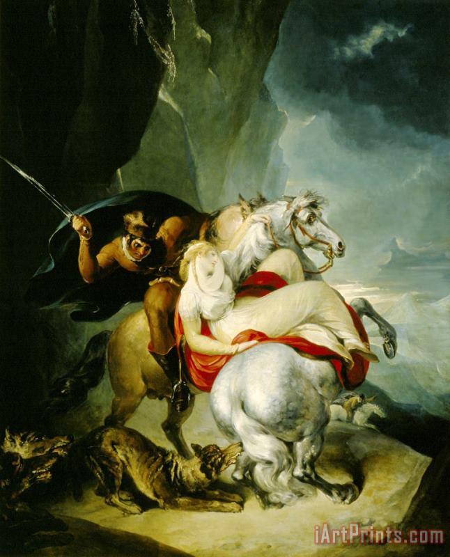 The Wolves Descending From The Alps painting - William Hamilton The Wolves Descending From The Alps Art Print