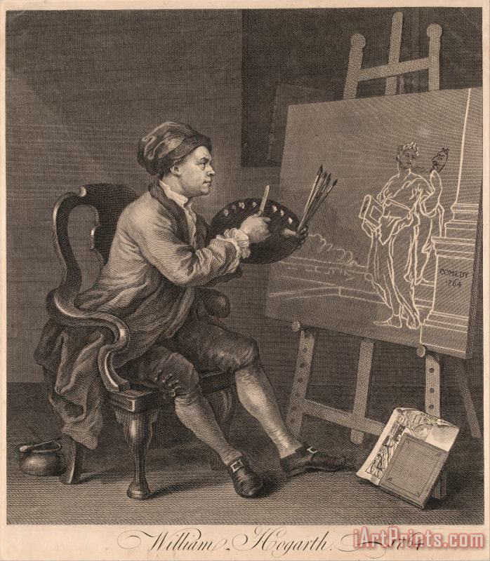 Hogarth Painting The Comic Muse painting - William Hogarth Hogarth Painting The Comic Muse Art Print