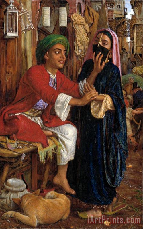 William Holman Hunt The Lantern Maker's Courtship, a Street Scene in Cairo Art Painting