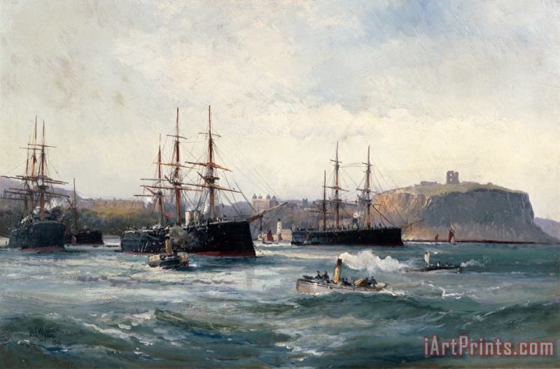 The Channel Fleet off Scarborough painting - William Lionel Wyllie The Channel Fleet off Scarborough Art Print