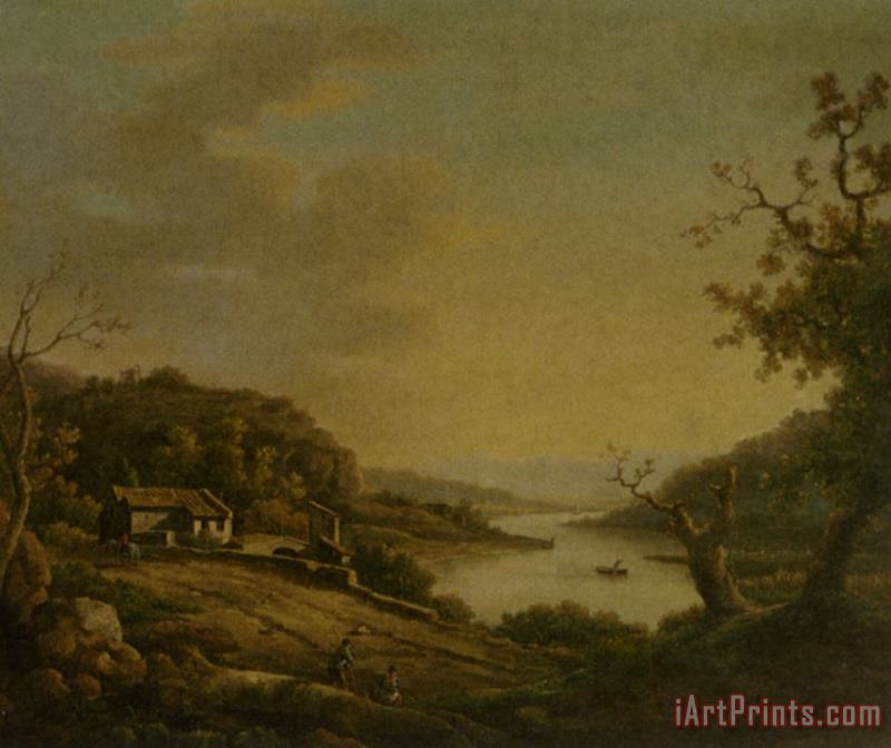 A River Landscape painting - William Marlow A River Landscape Art Print