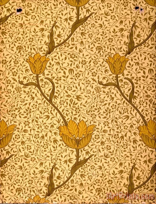 William Morris Garden Tulip Wallpaper Design Art Painting