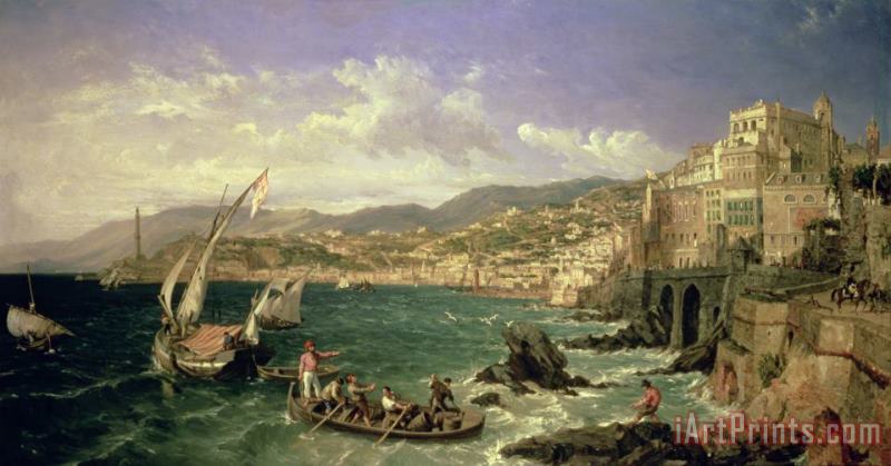 View of Genoa painting - William Parrott View of Genoa Art Print