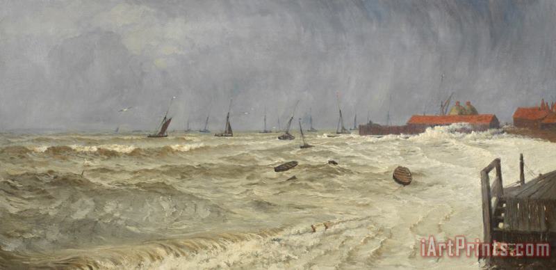 A Rough Day at Leigh painting - William Pye A Rough Day at Leigh Art Print