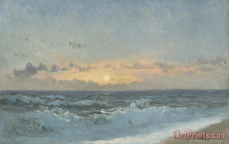 Sunset over the Sea painting - William Pye Sunset over the Sea Art Print