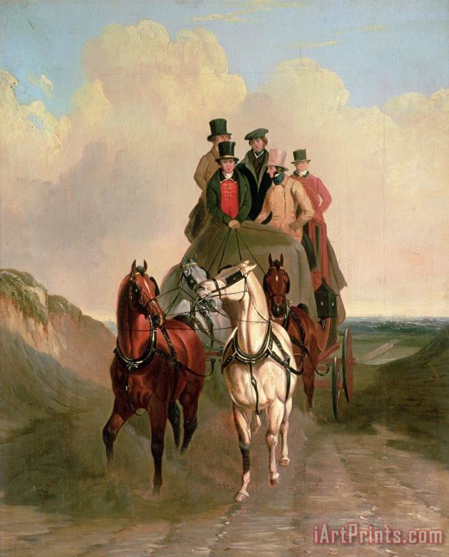 William Snr Shayer A Coach and Four on an Open Road Art Painting