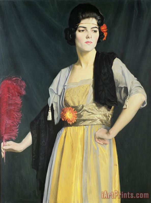William Strang The Feather Fan Art Painting