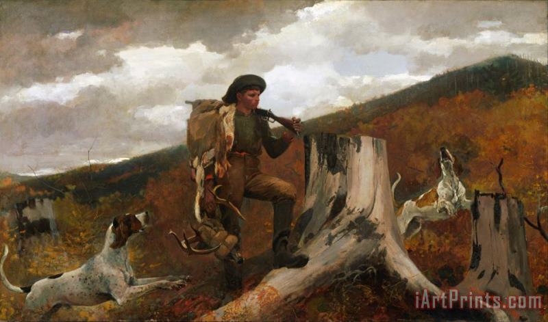 Winslow Homer A Huntsman And Dogs Art Print