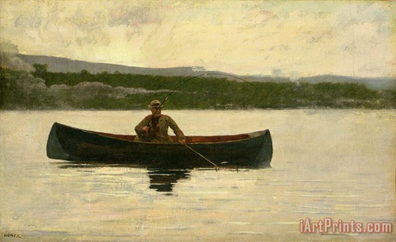 Winslow Homer Playing a Fish Art Painting