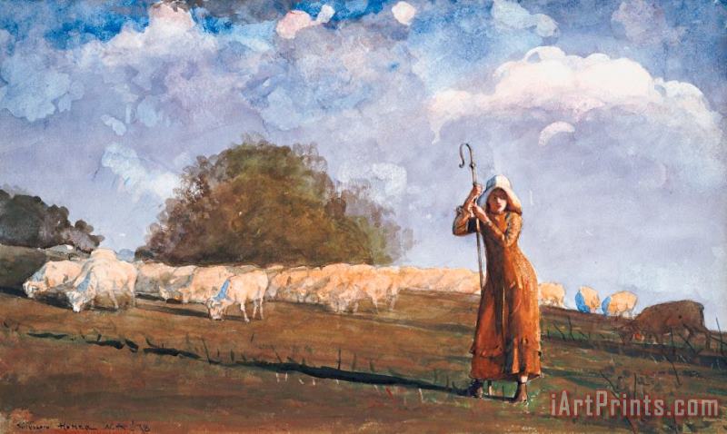 Winslow Homer The Young Shepherdess Art Painting