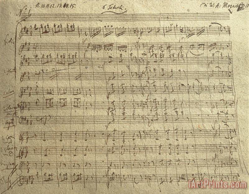 Wolfgang Amadeus Mozart Czech Republic Prague Symphony No. 38 In D Major Called Prague Symphony Art Print