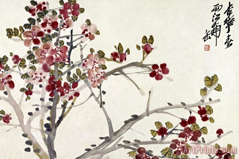 Flowers painting - Wu Changshi Flowers Art Print
