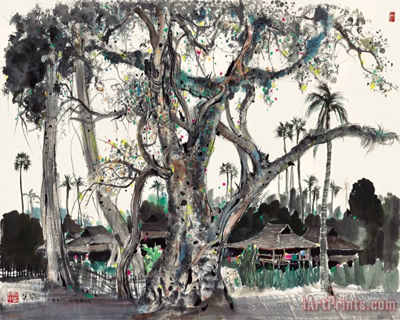 Wu Guanzhong Banyan Trees of Xishuangbanna, 1978 Art Painting