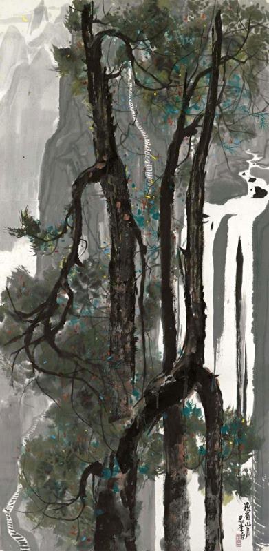 Wu Guanzhong E'mei Under Li Bai's Moonlight Art Print