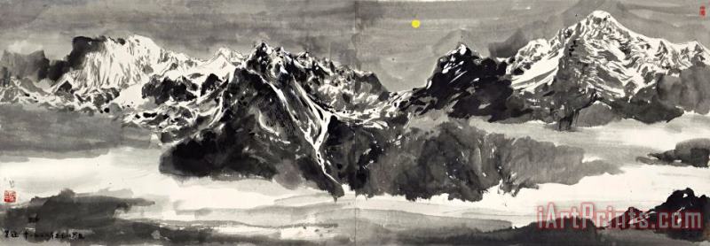 Wu Guanzhong Mount Yulong in The Moonlight, 1978 Art Print