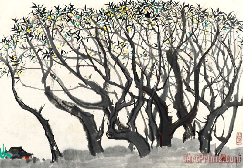 Recluse Under The Mulberry Tree, 1978 painting - Wu Guanzhong Recluse Under The Mulberry Tree, 1978 Art Print
