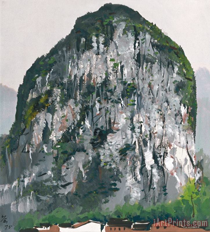 Rock Hill in Guilin, 1975 painting - Wu Guanzhong Rock Hill in Guilin, 1975 Art Print