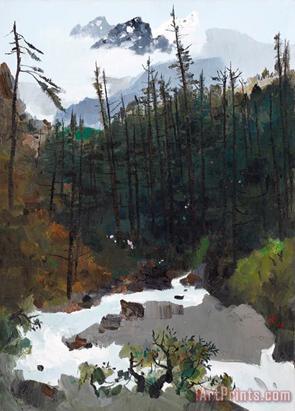 The Yulong Mountains After Rain, 1996 painting - Wu Guanzhong The Yulong Mountains After Rain, 1996 Art Print