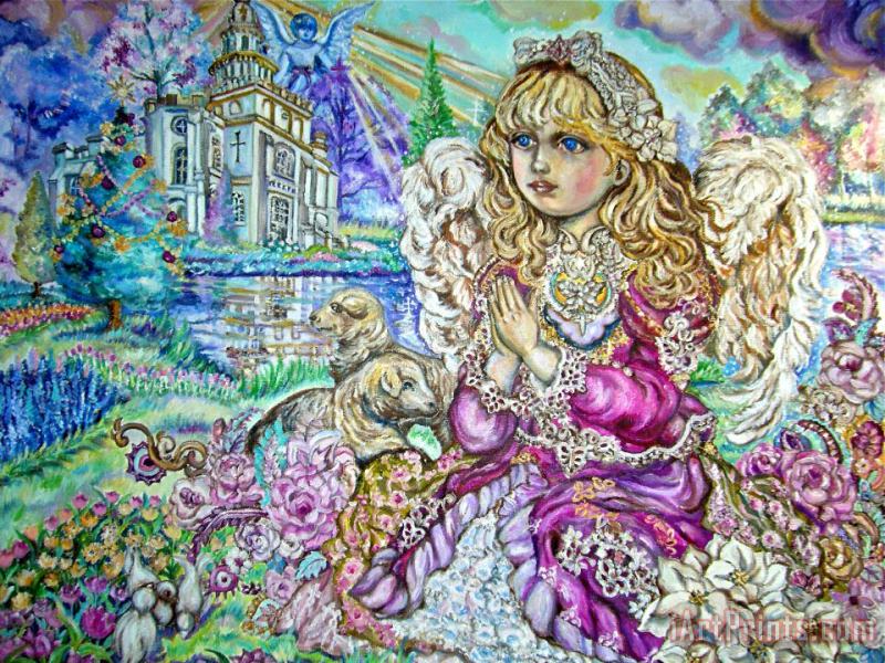 An Angel of Praying painting - Yumi Sugai An Angel of Praying Art Print