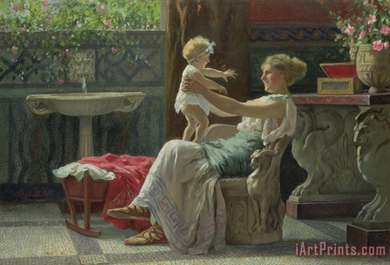 Zocchi Guglielmo Mother's Darling Art Painting