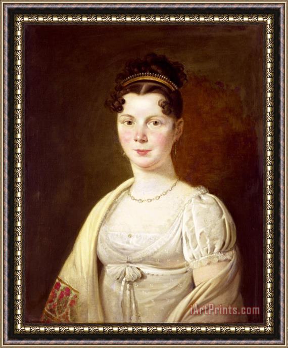 Adriaan de Lelie Portrait of Wilhelmina Maria Haack, Fourth Wife of Gerrit Verdooren Framed Painting
