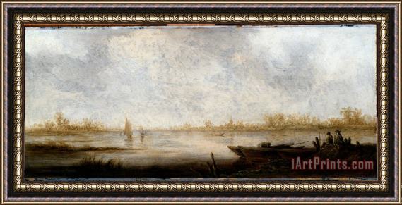 Aelbert Cuyp River Landscape Framed Painting