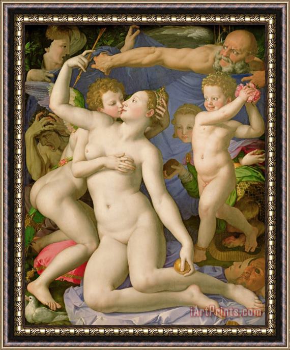 Agnolo Bronzino An Allegory With Venus And Cupid Framed Painting