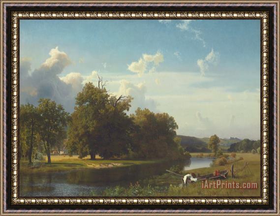 Albert Bierstadt A River Landscape Westphalia Framed Print