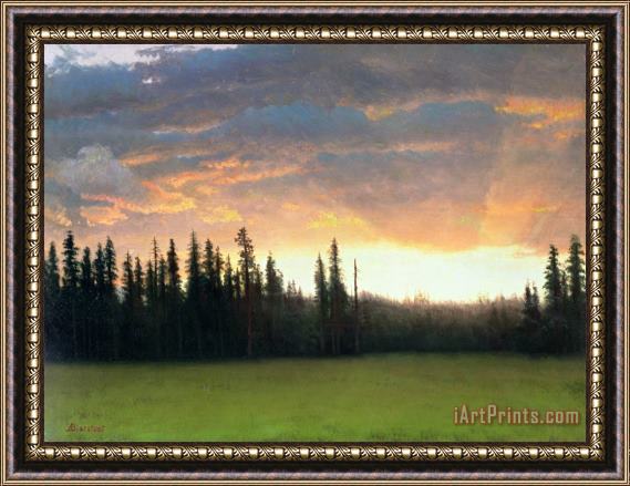 Albert Bierstadt California Sunset Framed Painting