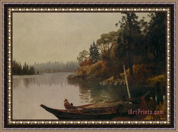 Albert Bierstadt Fishing on The Northwest Coast Framed Painting