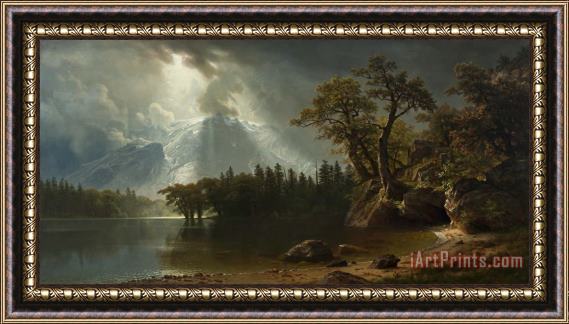Albert Bierstadt Passing Storm Over The Sierra Nevadas Framed Print
