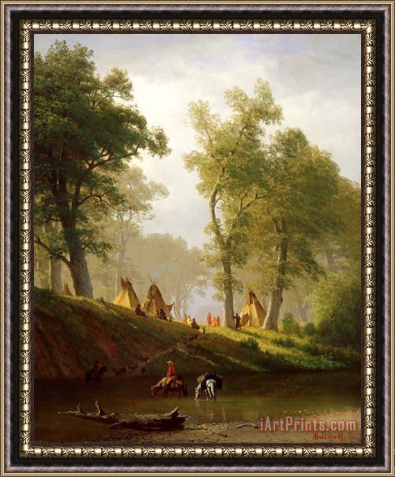 Albert Bierstadt The Wolf River - Kansas Framed Painting