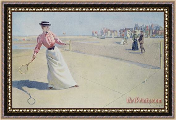 Albert Lynch Lawn Tennis On The Normandy Coast Framed Painting