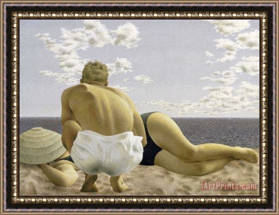 Alex Colville Couple on Beach Framed Painting