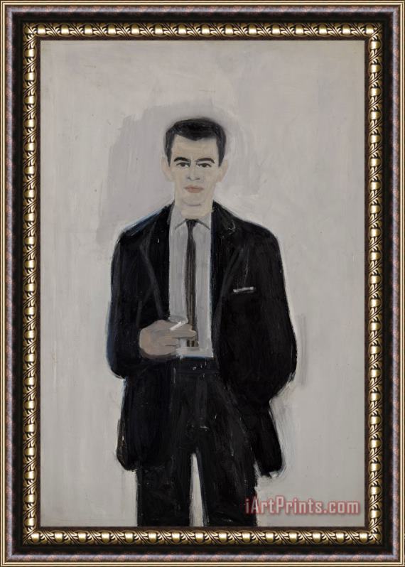 Alex Katz Self Portrait (cigarette) Framed Painting