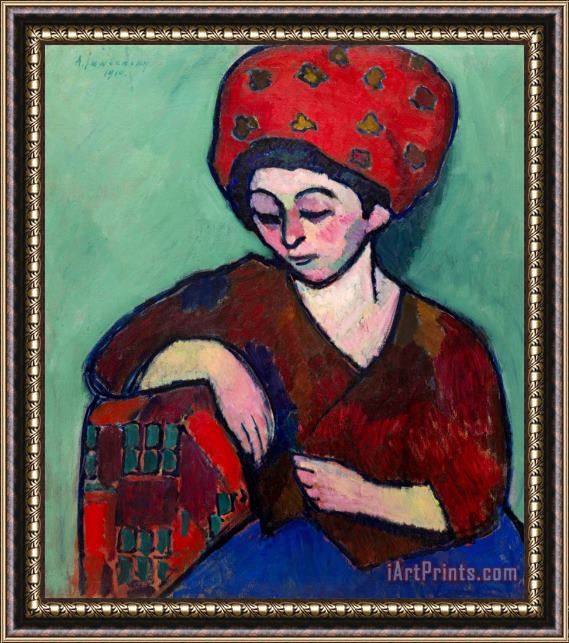 Alexei Jawlensky Helene with Colored Turban Framed Painting
