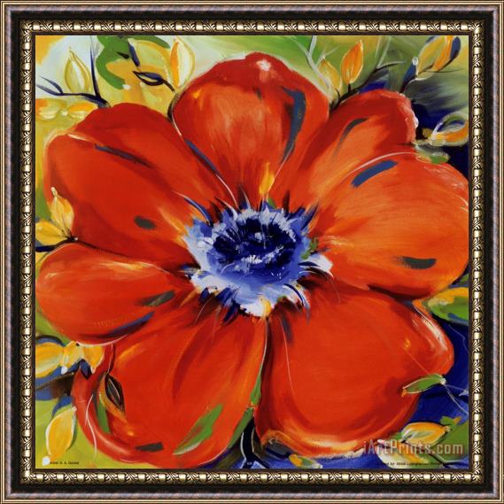 alfred gockel Riotous Red Bloom Framed Painting