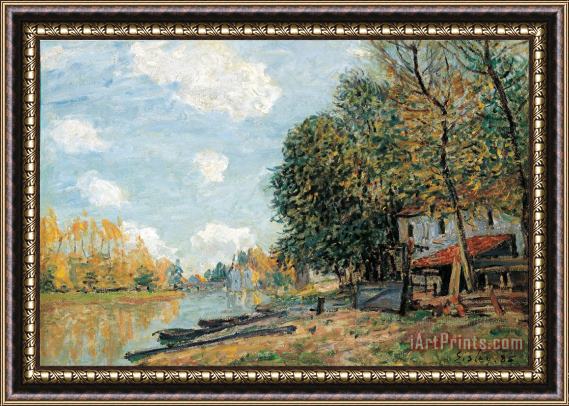 Alfred Sisley The Banks of The River Loing Framed Painting