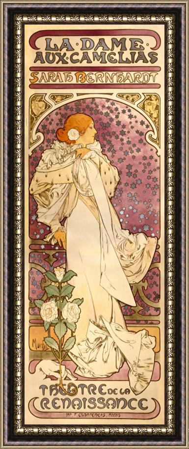 Alphonse Maria Mucha The Lady of The Camellias Framed Painting