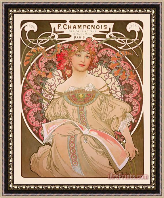 Alphonse Marie Mucha Reverie C.1897 Framed Print