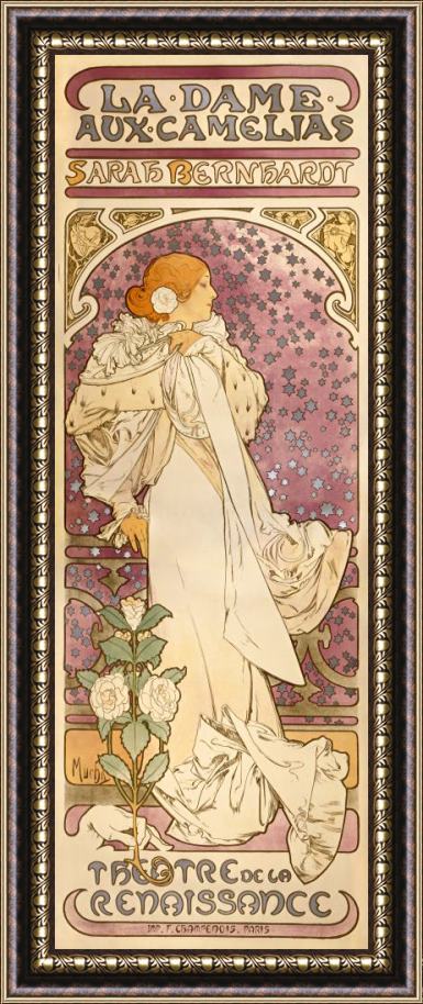 Alphonse Marie Mucha The Lady of The Camellias Framed Painting