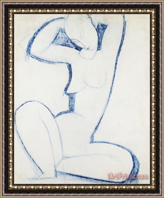 Amedeo Modigliani Blue Caryatid II Framed Painting