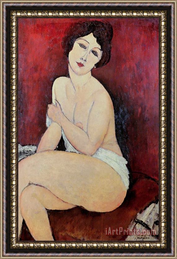 Amedeo Modigliani Large Seated Nude Framed Print