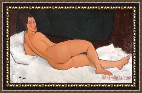 Amedeo Modigliani Nu Couche (sur Le Cote Gauche), 1917 Framed Painting